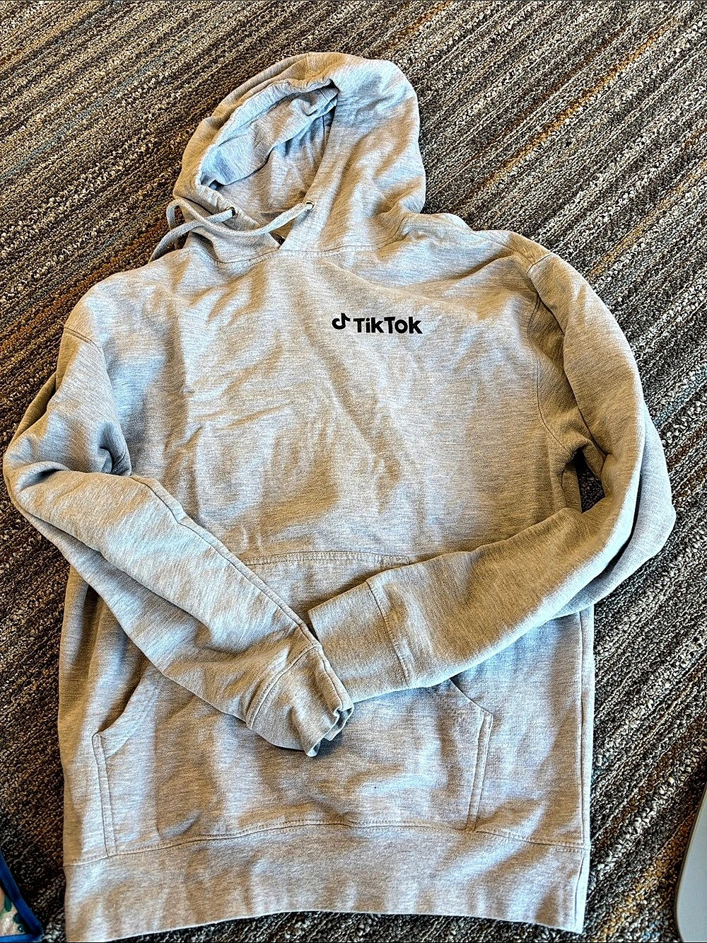TikTok Official Logo Pullover Hoodie Gray Large